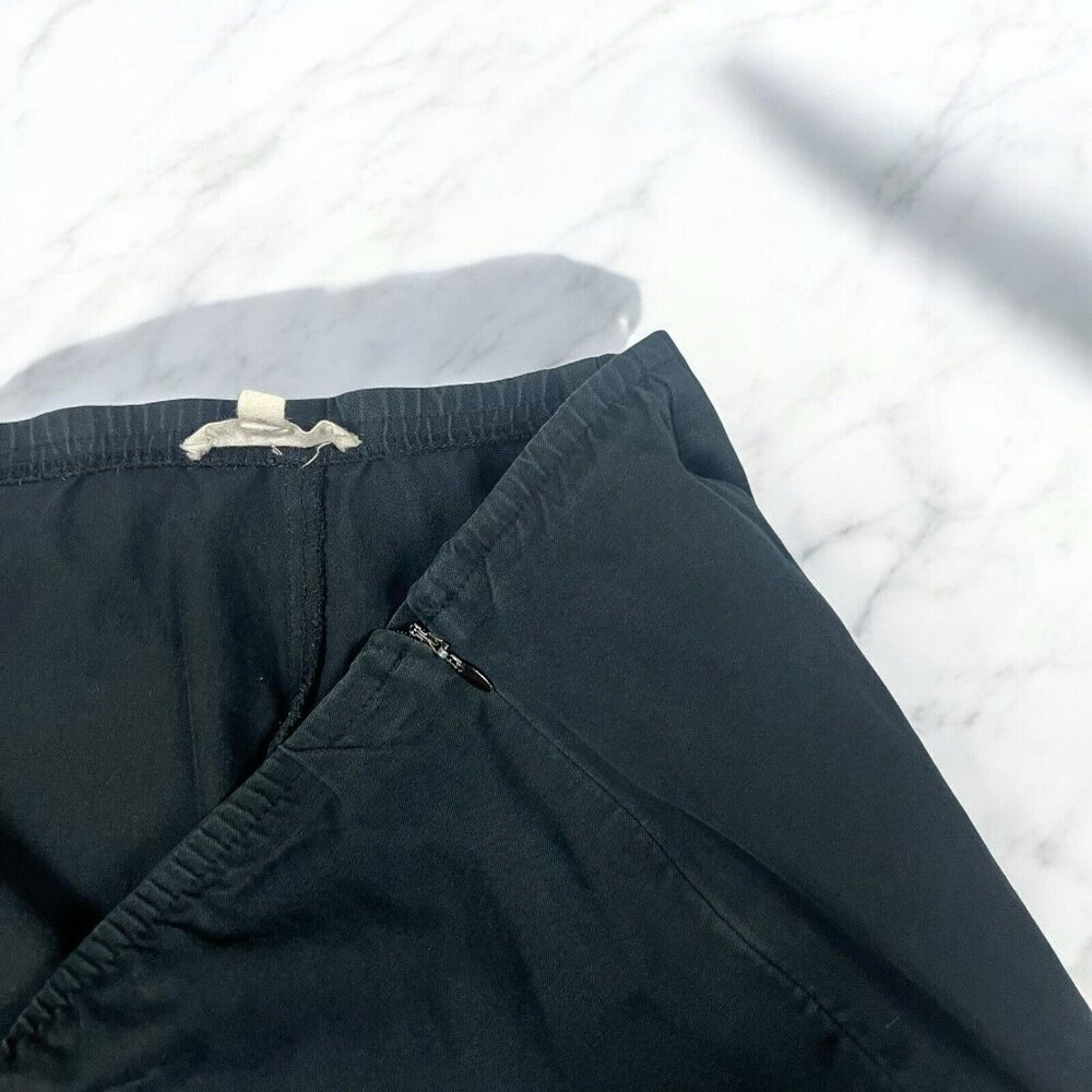 Eileen Fisher Pants Size Medium Black Crop Side Zip Capri Organic Cotton - Picture 7 of 10
